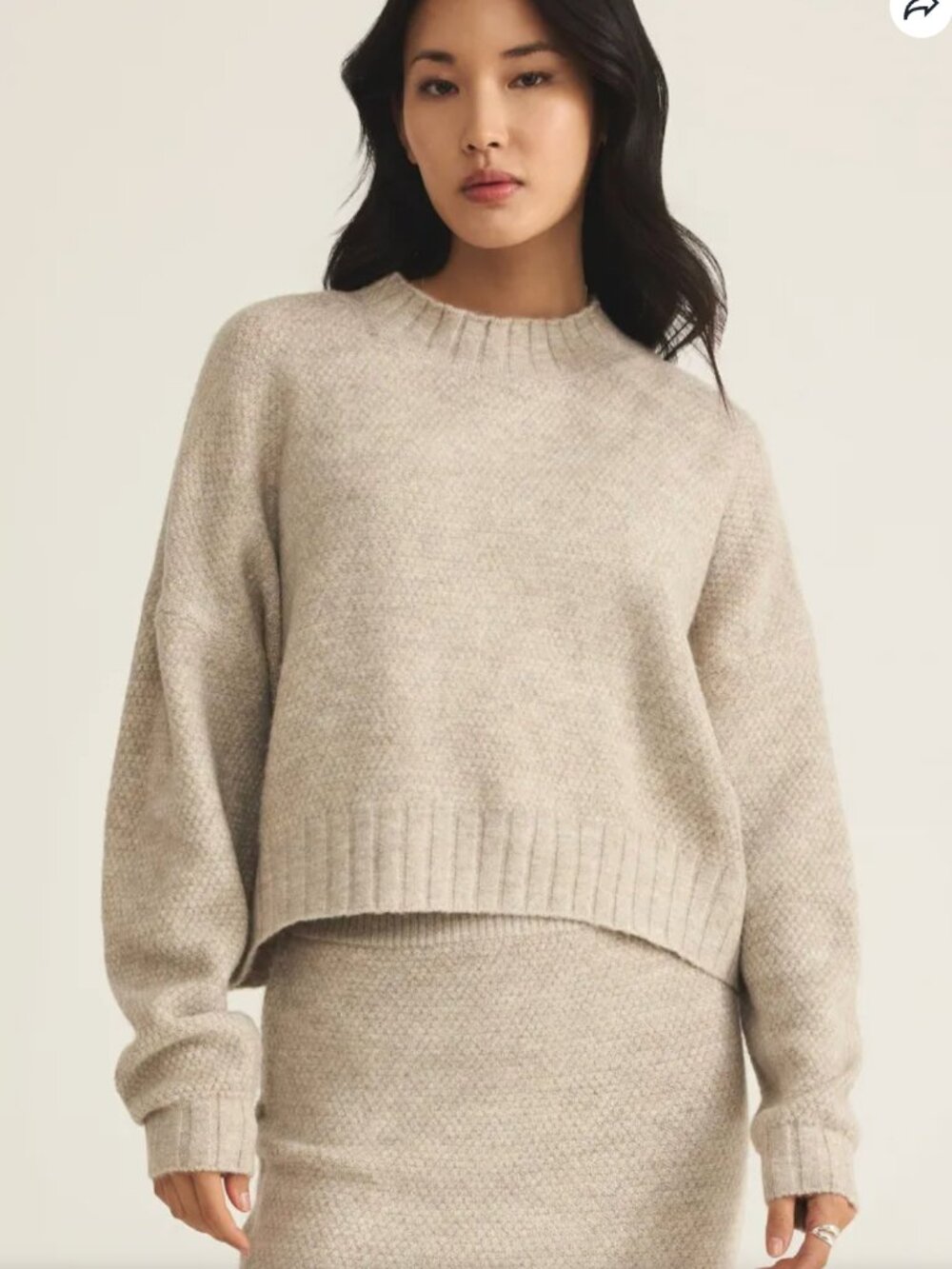 Z Supply Shellie Sweater Top - Oatmeal Color